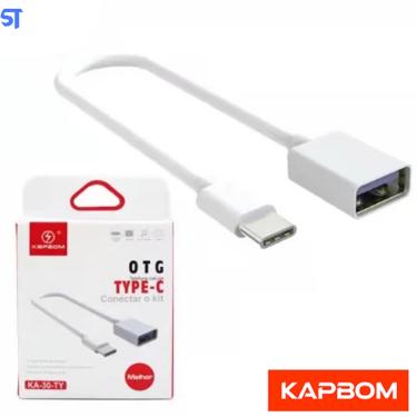 Imagem de Cabo Otg Kapbom Usb Para Tipo C Branco - KA-30-TY