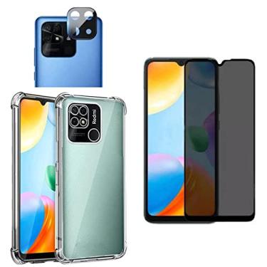 Imagem de Kit Capa Anti Impacto + Pelicula Privacidade + Pelicula Câmera Redmi Note 11s Redmi 10C X4 Pro 5G (Redmi 10C)