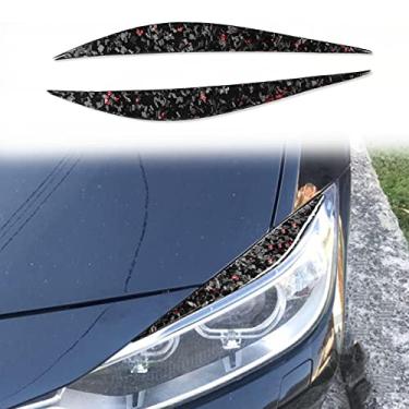 Imagem de JEZOE Lâmpada de fibra de carbono para decoração de sobrancelha adesivo decalque guarnição, para BMW Série 3 F30 2013 2014 2015 Acessórios para interiores de carros