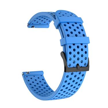 Imagem de KAPPDE Pulseira de silicone para relógio de 20 mm para SUunto 3 Fitness pulseira para Polar Ignite/2/Unite Smartwatch Belt Writband (Cor: Azul celeste, Tamanho: para Polar Unite)
