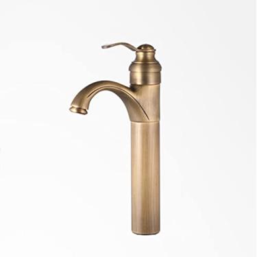 Imagem de LIDON Torneiras de banheiro torneira de água quente e fria latão torneira de banheiro furo único torneira de latão banheiro furo único torneira de banheiro torneira de banheiro preta, antiga A (cor: antigo A)