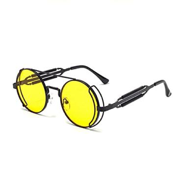 Imagem de Óculos de Sol Redondos Steampunk Moda Masculina Retro Punk Óculos de Sol Para Mulheres Tons Vintage, 5, Tamanho Único