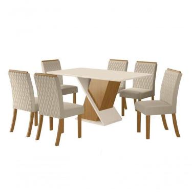Imagem de Conjunto Sala De Jantar Mesa Fiorella 6 Cad Rita
