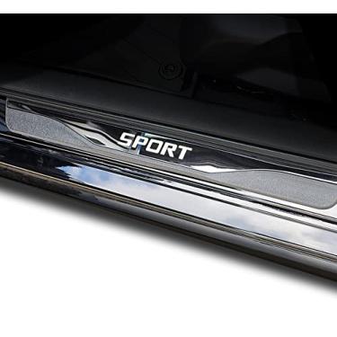 Imagem de GZBFTDH Acessórios de carro Protetor de peitoril de porta, para acessórios Hyundai Santa Cruz Tucson, painéis de chute, placa de proteção de limite de proteção, proteção de entrada de porta de peças automotivas 2022 2023