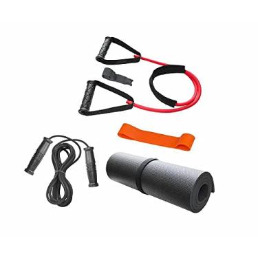 Imagem de Kit Funcional Fitness Athletic corda de pular + mini band + Elástico Extensor + Tapete de Yoga