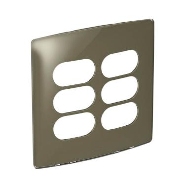 Imagem de Placa 3+3 Postos Separados 4x4 Malt Gloss Nereya Ref.663435 - Pial