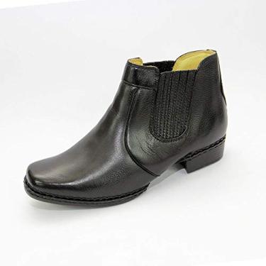 Imagem de botina semi-social masculina em legitimo couro bovino tipo floater 36/45 (38, floater preto)