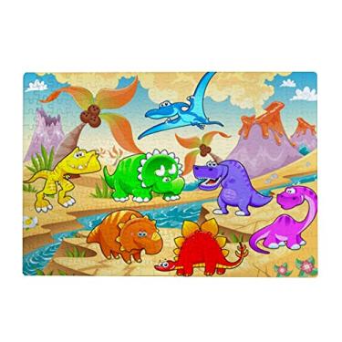 Imagem de ColourLife Quebra-cabeças quebra-cabeça presente de arte para adultos, adolescentes, dinossauros, mundo vivo, jogos de quebra-cabeça de madeira, 300/500/1000 peças, multicolorido