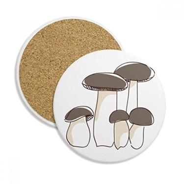 Imagem de Caneca de porta-copos com estampa de cogumelos frescos, deliciosa, pedra absorvente de proteção de mesa