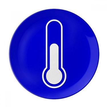 Imagem de Prato de aviso quadrado azul da Temperatura, Prato decorativo de porcelana Salver talheres, Prato de jantar