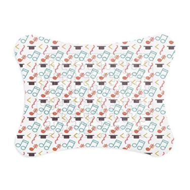 Imagem de Notas musicais coloridas tensivas, moldura branca de quebra-cabeça de papel para casa