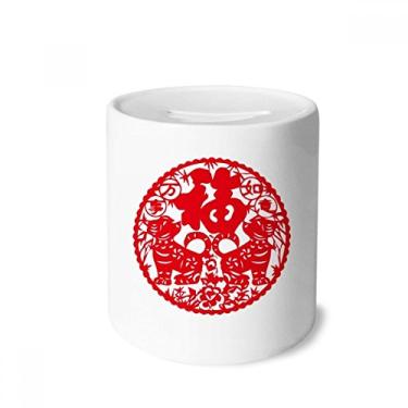 Imagem de DIYthinker Caixa de moedas de cerâmica para cortar dinheiro de ano novo chinês, presente de cofrinho