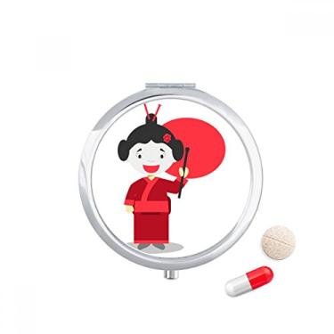 Imagem de Caixa de armazenamento de medicamentos com desenho japonês vermelho branco