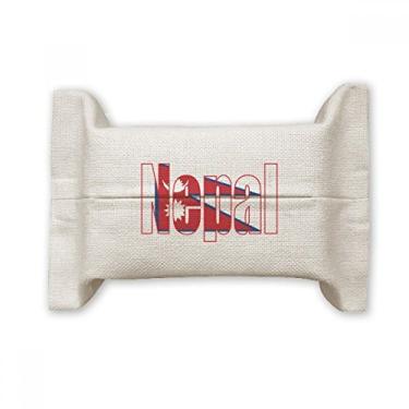 Imagem de Bolsa de linho de algodão com nome da bandeira do Nepal