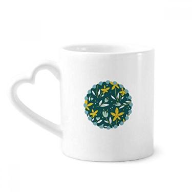 Imagem de Caneca de flor branca amarela verde café copo de cerâmica copo de coração de vidro