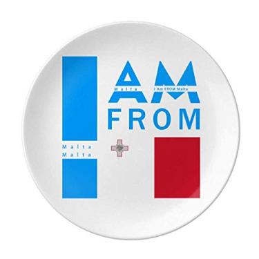 Imagem de Prato decorativo de porcelana Salver Prato de jantar I Am From Malta