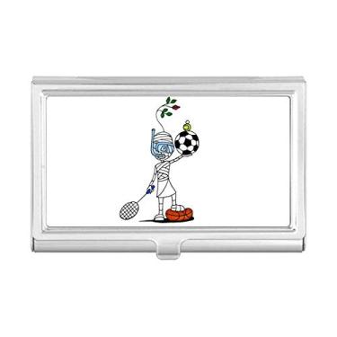Imagem de Porta-cartões de visita Sports Mummy Horus com bolas de futebol