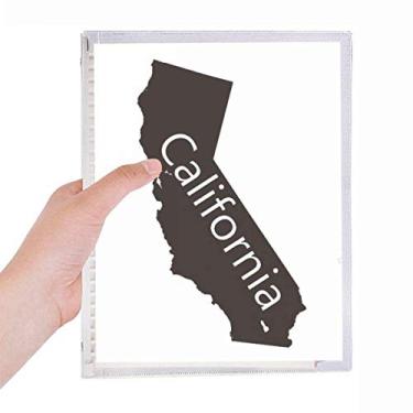 Imagem de Caderno de mapa da Califórnia dos Estados Unidos, diário de folhas soltas recarregável