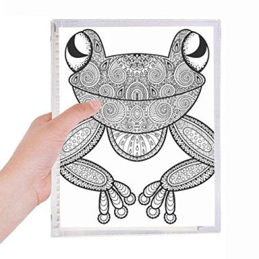 Imagem de Caderno de folhas soltas para diário de papelaria recarregável com pequeno sapo verde da Paint