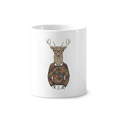 Imagem de Óculos de cervo, efeito artístico, colorido, suporte para caneta, caneca, suporte de cerâmica, suporte para lápis