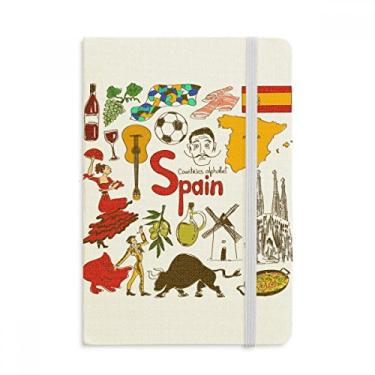 Imagem de Caderno com a bandeira nacional de animais da Espanha Landscap oficial de tecido rígido clássico diário