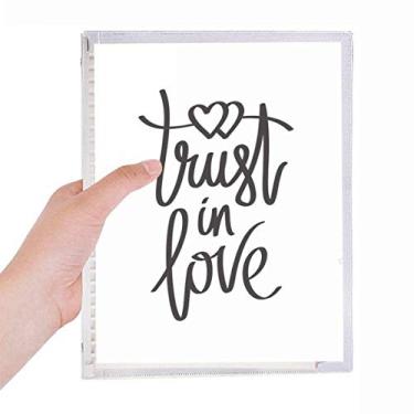Imagem de Caderno com citação Trust in Love, diário de folhas soltas recarregável, papelaria