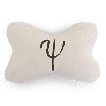Imagem de DIYthinker Alfabeto grego Psi silhueta preta acabamento de carro travesseiro decoração apoio de cabeça almofada almofada