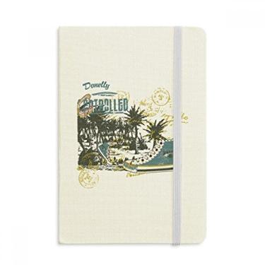 Imagem de Caderno de ilustração de coqueiro oficial em tecido capa dura para diário clássico