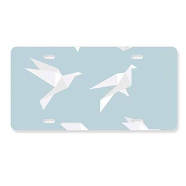 Imagem de DIYthinker Origami Pombo abstrato formato geométrico placa de carro decoração acessório de aço inoxidável