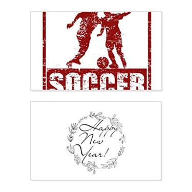 Imagem de Cartão de felicitações com mensagem de abençoada para jogador de futebol americano americano americano americano Grab Football Festival Ano Novo