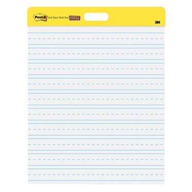 Imagem de Bloco de cavalete Post-it, 50,8 cm x 58,4 cm, branco com linhas, 20 folhas/bloco, 2 blocos/pacote, suportes com tiras de comando incluídas (566PRL)