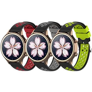 Imagem de Hoopyeecase pulseira de relógio Compatível para TicWatch E3, Suave Bicolor 20mm silicone esporte assistir banda para TicWatch E3 / TicWatch GTH/TicWatch E/TicWatch 2 Smart Watch