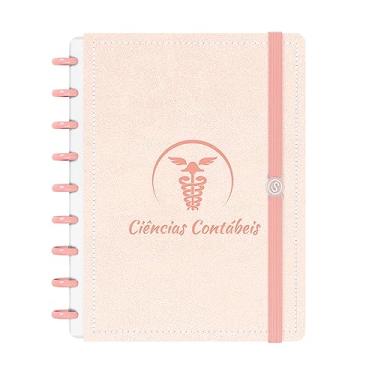 Imagem de Caderno De Disco ISCOOL Inteligente M Couro Rosa Contábeis