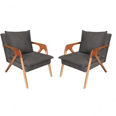 Imagem de Kit 2 Poltronas Decorativa Monalisa Luxo Dora Bela Cor 0123