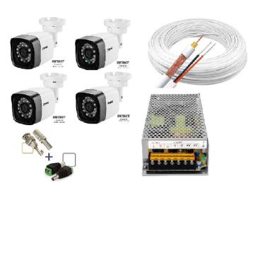 Imagem de Kit 4 câmeras de segurança HD 720P C/assessórios