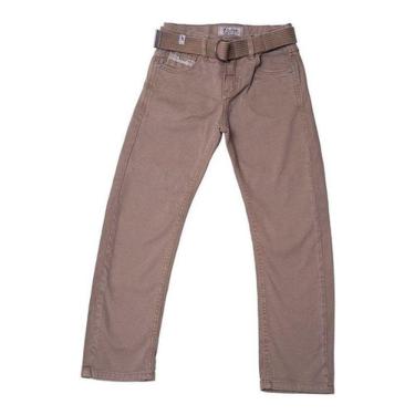 Imagem de Calça Jeans Infantil Masculina Toffee Cor Caqui - Nº04