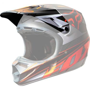 Imagem de Pala Capacete Fox V4 Race Cinza/Laranja