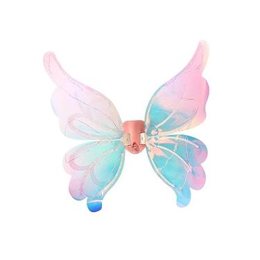 Imagem de Dynwave Vestir fantasia de Halloween Asa de Anjo com Música e Luzes Asa de Borboleta LED para Meninas Iluminar Asa de Fada para Festivais de Natal
