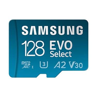 Imagem de SAMSUNG EVO Selecione Cartão de Memória Micro SD + Adaptador, 128GB microSDXC 130MB/s Full HD & 4K UHD, UHS-I, U3, A2, V30, Armazenamento Expandido pa