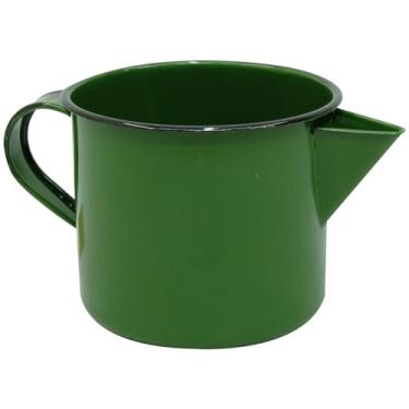 Imagem de Caneca Leiteira Com Bico Fervedor Esmaltado Ágata Verde - 1 Litro