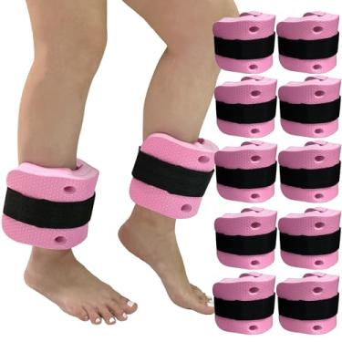 Imagem de Kit 5 Pares Caneleiras Hidroginástica EVA 2 à 3kg DF1097 Rosa Dafoca Sports