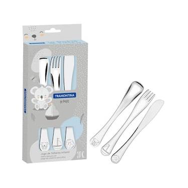 Imagem de Conjunto Talheres Infantil Tramontina Le Petit Menino Inox - 3 Peças