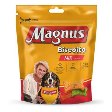 Imagem de Biscoito Magnus Mix Petisco Saboroso Cães Alimento Ração 1Kg
