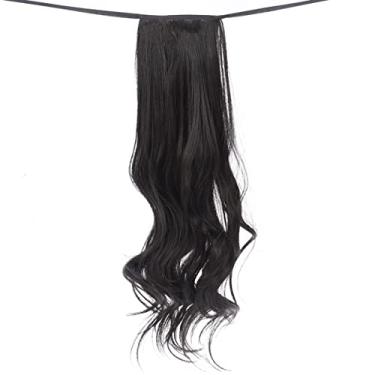 Imagem de Didiseaon extensões peruca perucas femininas perucas trançadas peruca de cabelo humano encaracolado peruca feminina extensão de cabelo rabo de cavalo baixo fita mulheres