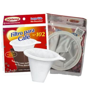 Imagem de Filtro Tipo Cesta Para Café Individual Branco 300G - Injetemp Cafeteir