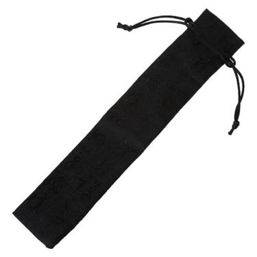 Imagem de Leque dobrável japonês Sakura flor bolso ventilador de mão dobrável círculo redondo decoração de festa presente dropshipping acessórios decorativos feitos à mão (cor: BK 26X5cm)