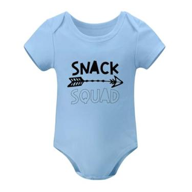 Imagem de SHUYINICE Macacão infantil unissex para bebês Snack Squad Body de uma peça, macacão divertido para recém-nascidos, Azul-celeste, 18-24 Months