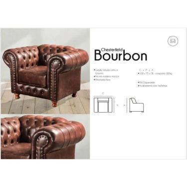 Imagem de Conjunto Chesterfield Namoradeira + Poltrona Luiz XV COURINO CARAMELO