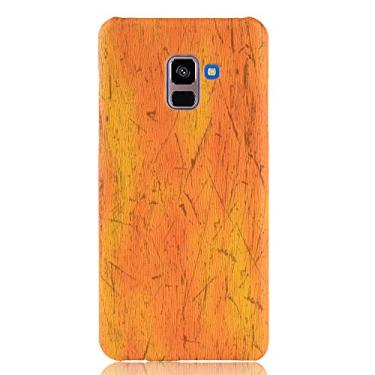 Imagem de GOGODOG Samsung Galaxy A8 2018 Capa Cases Cover cobertura total ultra fina anti-deslizamento de arranhões resistente concha rígida imitação de couro voltar Shell A530F (laranja)