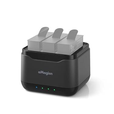 Imagem de CIADAZ Carregador de bateria AC21 com caixa de carregamento de 3 canais de bateria com porta USB e 2 slots para cartão compatível com Insta 360 Ace Pro/Ace